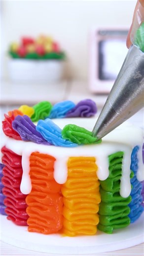 Mini Magical Rainbow Cake Recipe🌈 Satisfying ASMR | Mini Cake #shorts #asmr #miniature #minicake