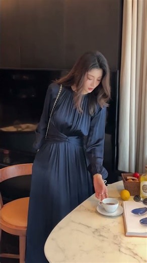 Beautiful silk blue dress