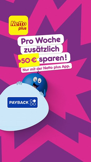 PLUS PLUS PLUS? Ja, richtig gehört! 👀 Mit der Netto plus App kannst du direkt 3-fach sparen. 💸 ✅ Pro Woche zusätzlich 50 € pro Einkauf sparen.* ✅ PAYBACK °Punkte sammeln. ✅ 10 % Rabatt auf deinen Einkauf sichern.** 💛 Einfach die Netto plus App 📲 downloaden, aktivieren & so richtig sparen. Du willst einfach 3-fach sparen? Dann geh doch zu Netto! #nettomarkendiscount #danngehdochzunetto *Rabatt erreichbar bei Teilnahme an allen App-Aktionen und -Rabattierungen pro Woche. Abbildungen und Rabatt