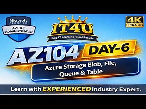 AZ-104 Training | Day: 6 Azure Storage Explained | Blob, File, Queue & Table Full Tutorial #az104