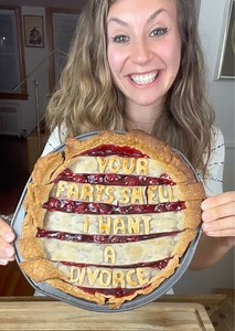 4.1K views · 12 reactions | I made my husband a cherry pie This baking tutorial shows how to make your husband or partner the perfect cherry pie with a strong message that will definitely get the point across... | Challenge Accepted | Facebook