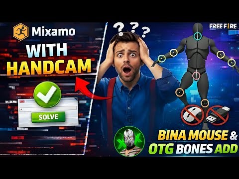 Mixamo Bones Add With Javascript Code | Bina Mouse & OTG Prisma 3D Trick 🔥