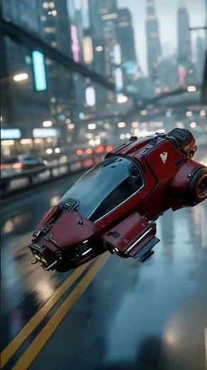 Maroon Hover Car Prototype – High-Speed Futuristic Vehicle Showcase | AI Cinematic