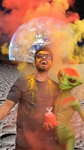 alien ke sath Holi khel raha ho vairel short video🤯