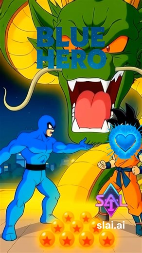 Blue Hero Makes a Wish to Shenron | Blue Hero •Powered by (slai.ai) #ai #slai #aiverse