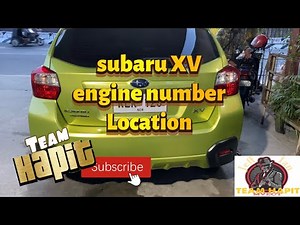 subaru | XV | engine number location |