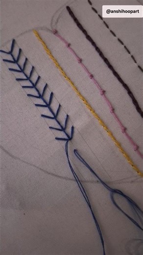 Fly Stitch Hand Embroidery | AnShiHoopArt