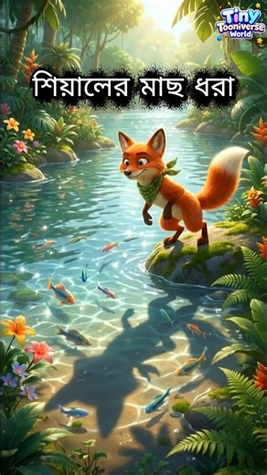 শিয়ালের মাছ ধরা 🦊🐠🐋🐟| 3d cartoon ai animation #shorts #shortsfeed #cartoon #funnyvideo #moralstory