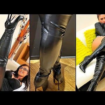 Incredible & Versatile Leather faux Over Knee Boot's l stunning high heel boots for women's #leather
