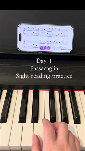 Using "Harmono Piano" app to practice Passacaglia
