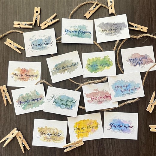 Mini Love Notes From God's Heart ~ 14 Encouragement Cards With Scripture - Etsy