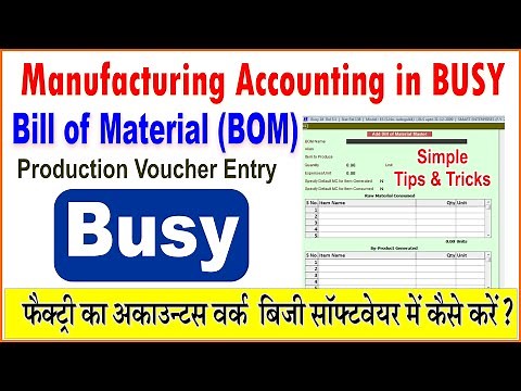 Bill of Material Production Voucher in Busy 21 |Manufacturing Accounting in Busy |BOM In Busy 21
