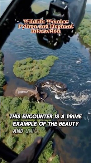 Wildlife Wonder: Python and Elephant Interaction #animals #python #elephant