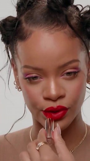 "If you have on a good, strong lipstick... it changes everything!" - @... | rihanna