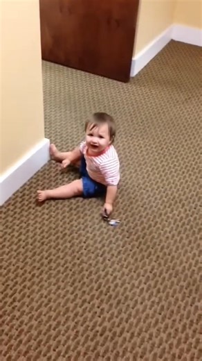 Baby runs into wall learning to walk