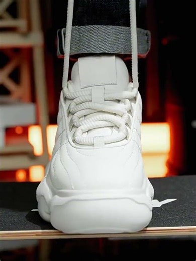 NOXM.COM | Mens Creamy White Rope Tie Dad Sneakers with Rounded Segmented Chunky Sole