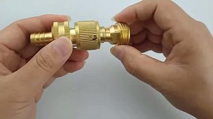 Garden Hose Quick Connector Setm 3/4 inch,Garden Water Hose Quick Connectors,Brass Easy Connect Hose Adapter,Water Fitings Thread Easy Connect No-Leak Male Female,2 pack