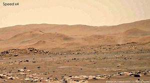 9.7K views · 399 reactions | The complete sequence of Mastcam-Z Right pictures taken during Ingenuity 5th flight has arrived. A really beautiful dust devil moves to the north before Ingenuity arrives in the field of view. This is a contrast increased 4x timelapse. Higher resolution version on the link below. (TA) https://www.flickr.com/photos/thomasappere/51177842380/in/dateposted-public/ | Mars Rovers: Mosaics, Panoramas & Updates | Facebook