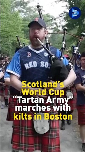 Scotland's World Cup "Tartan Army" marches with kilts in Boston