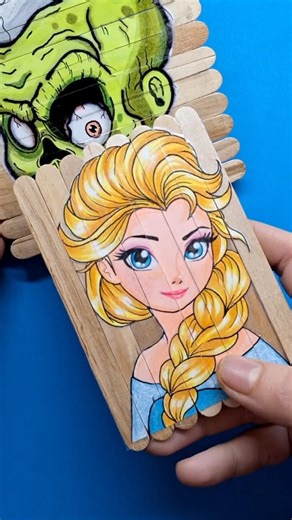 Elsa DIY Color Mixing Crafts Gone Wrong 😱 #shorts #art