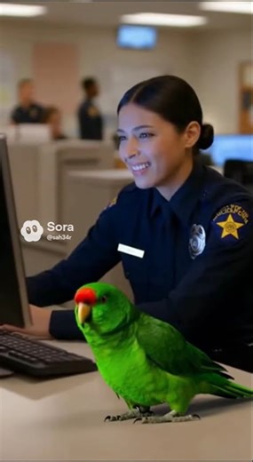 👉 “Talking Parrot Exposes Police Desk Life 😂” #funnyanimals #talkingparot #nonstoptalkingparrot