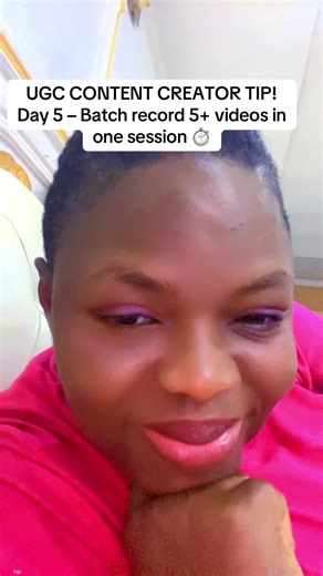 Day 5 – Batch record 5  videos in one session ⏱️. UGC creators—stop wasting hours recording daily Here’s how to save time and stay consistent with content. Batch recording keeps your energy, outfits, and creativity flowing in one go. It frees up your week while making sure you always have fresh content ready to post. Do you want to change your life now! Invest in yourself by grabbing the digital marketing course in my bio. Get my coaching and mentorship. Like, ask your questions, follow, save fo