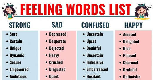 Feeling Words: Useful Words to Describe Feelings and Emotions - ESL Forums