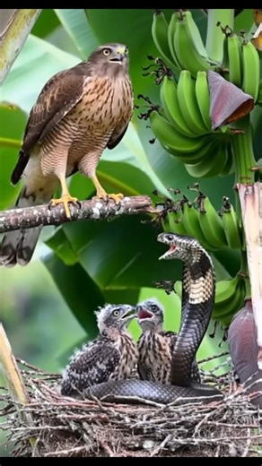 Hawk vs King Cobra Battle for the Nest 🦅🐍 Witness the heart-stopping 4K battle as a mother hawk defends her vulnerable chicks from a deadly cobra in this cinematic wildlife rescue. #wildlife #naturedocumentary #animalrescue | Smart Reelz