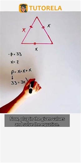 Find X in Equilateral Triangle with 33cm Perimeter #Math #Triangle #TypesOfTriangles