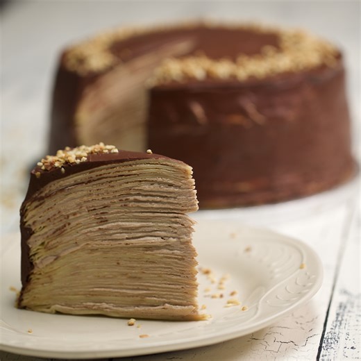 Chocolate Hazelnut Crepe Cake