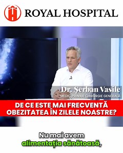 De ce obezitatea este atât de frecventă în ziua de astăzi? Dr. Șerban Vasile, medic primar chirurgie generală, expert în chirurgie bariatrică la Royal Hospital, îți oferă răspunsul la această întrebare, alături de sfaturile necesare pentru a-ți menține o greutate optimă! 🎥 Urmărește clipul de mai jos pentru a descoperi factorii care contribuie la această creștere alarmantă și află cum putem lupta împotriva obezității. Dacă te confrunți cu obezitatea, programează-te acum la dl. dr. Șerban Vasile