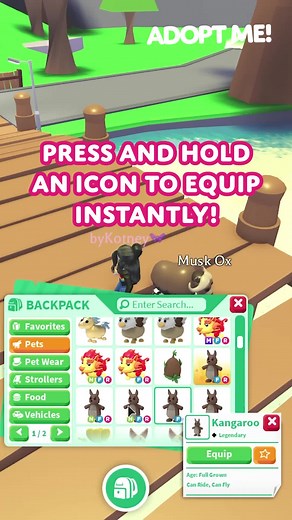 🖱️ Click and hold an icon to equip instantly! ⭐️ Favorite an item to keep it from stacking! #robloxadoptme