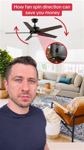 How the spinning direction of your ceiling fan can save you money #interiordesign #homeimprovement #homehacks #designsecrets #greenscreen