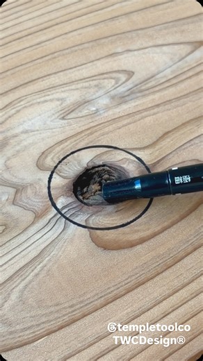 Takurou Seino on Instagram: "A Surprising Way to Patch a Knot Hole In a previous video, I showed how to patch a knot hole with a square plug, but this time I tried a surprisingly effective method using a round patch! The key idea is using a PVC pipe socket to create a plug that fits perfectly into the hole. This little trick seems like it could be applied to many other woodworking situations 👍 Saw used 👇 @templetoolco I upload new Shorts every day! Please like and subscribe 🙇 @takuwoodcraft #