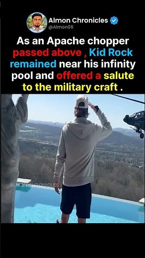 As an Apache chopper passed above, Kid Rock remained near his infinity pool and ...