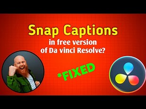 How to get Snap Captions on the free version of Da vinci Resolve.