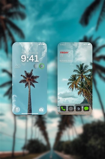 Palm Tree Aesthetic Wallpaper Set | 4K iPhone Android Background | Tropical Beach Phone Backgrounds - Etsy