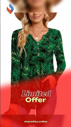 CATHY Womens Long Sleeve Tunic Tops | Henley Shirt V-neck Button Down Blouse