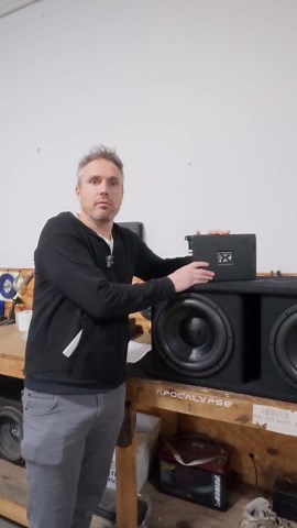 NVX NPKG212 1000W MAX (500W RMS) Loaded Dual 12" Subwoofer with Slot Ported Enclosure and Monoblock Amplifier with Remote Bass Knob