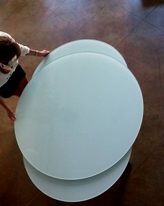 #spacesaving done right. The butterfly table from #expandfurniture https://expandfurniture.com/product/the-butterfly-expandable-round-glass-dining-table/ | Expand Furniture