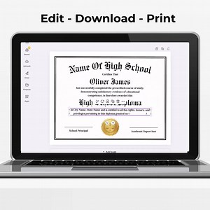 Editable Certificate for Homeschool Graduation Certificate Printable Diploma High School Diploma GED Diploma Certificate Template Canva - Etsy