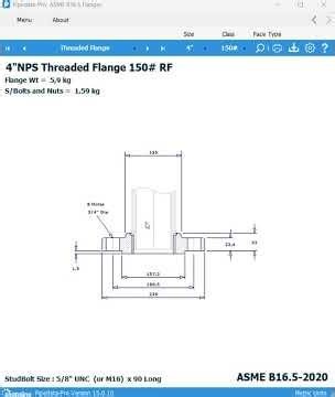 Pipe data pro Threaded Flange