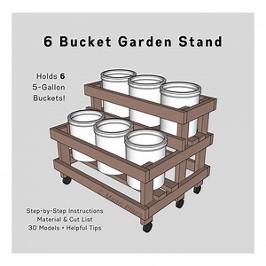 5-gallon Bucket DIY Garden Stand (6 Buckets) | PDF Download - Etsy Australia