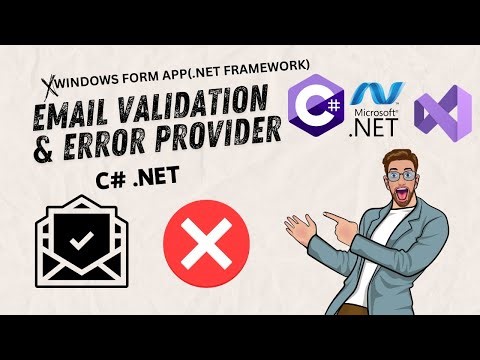 Email Validation & Error Provider in C# (.Net). WinForms. Full Bangla