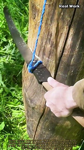 야외 원목 가공용 수제 메일 및 톱날 절삭 공정 #worker #process #woodworking #bushcraft #tools
