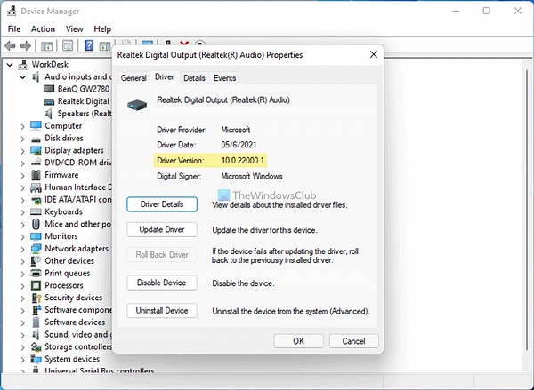 How to check the Driver Version in Windows 11