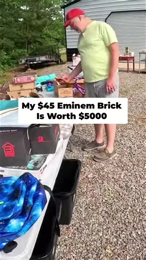 Yard sale score of a lifetime! I trusted Chat GPT on this Eminem brick... could be worth $5,000! #Eminem #YardSaleFinds #Collectibles #Reselling #Thrifting