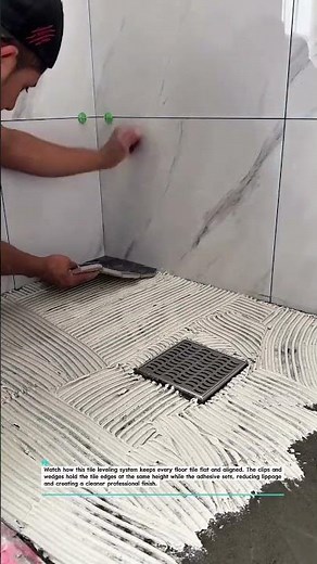 Tile Leveling Clips Make Bathroom Floors Look Perfect #TileTools #Construction #DIY