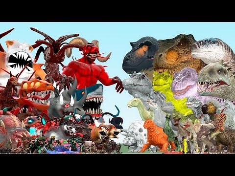 ALL INFECTED ZOOCHOSIS ANIMALS VS DINOSAURS FAMILY (Garry's Mod)