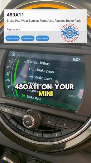 Mini 480A11 Brake Warning Explained 🚨🔧 | CBS Reset Required!#MiniCooper #480A11 #BrakeWarning